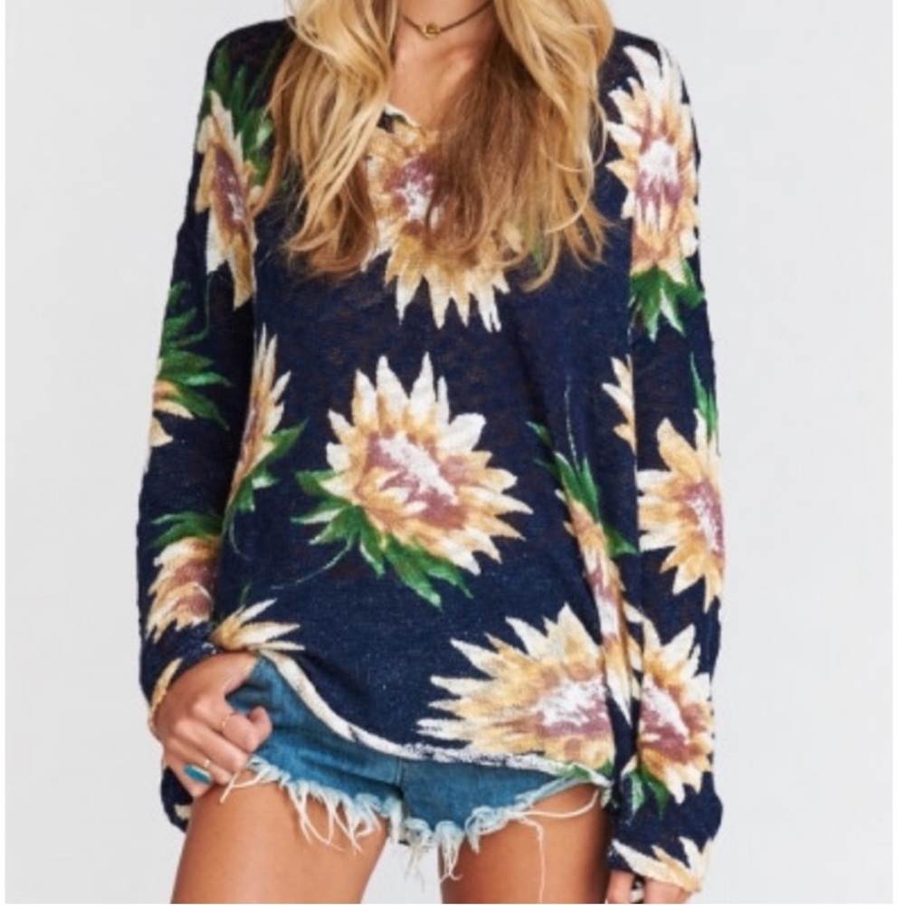 Show Me Your Mumu Overtop Sweater- in Sunflower Dreams Knit